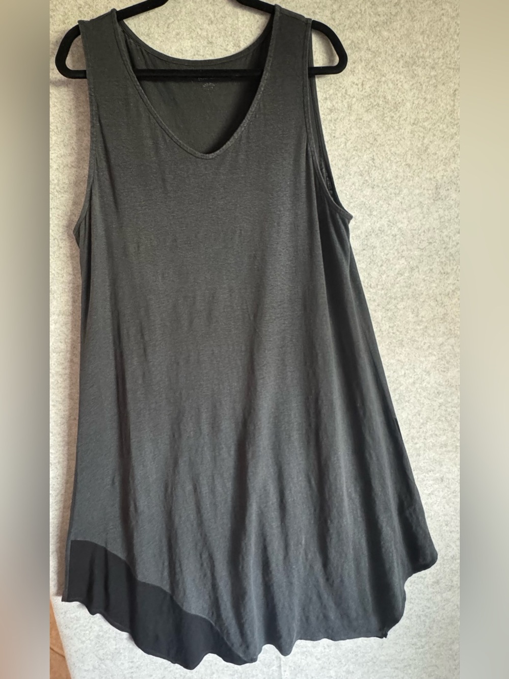 Eileen Fisher Charcoal Gray Sleeveless V-Neck Maxi XL Dress